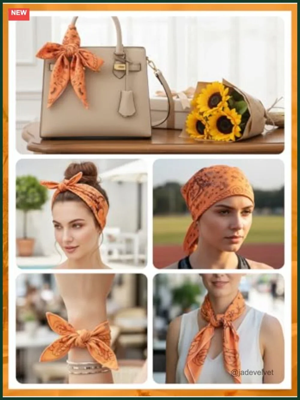 Unisex Western Square Bandana Scarf Headband Hair Accessory Polyester